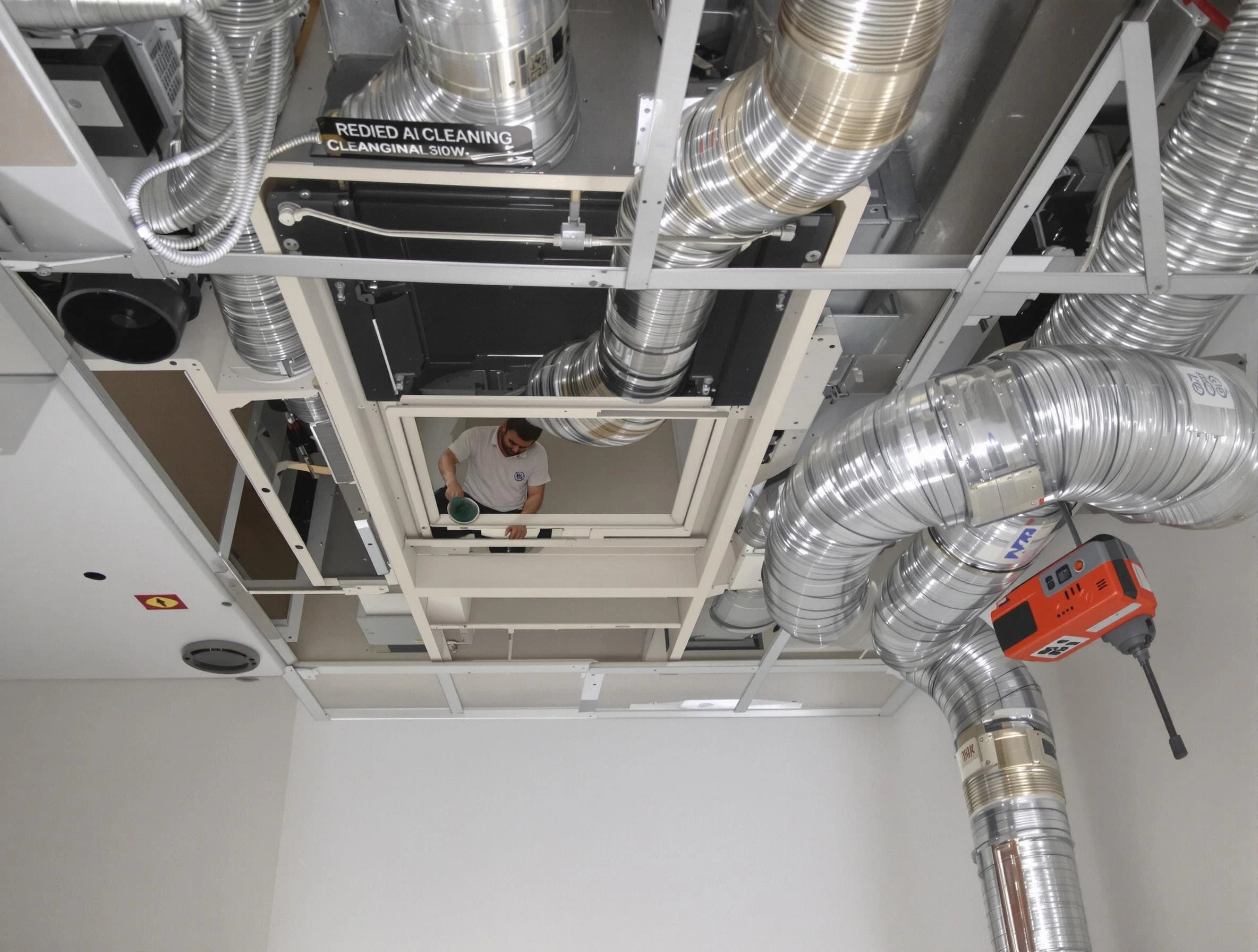 Irvine Air Duct Cleaning technician performing detailed central duct system cleaning in Irvine