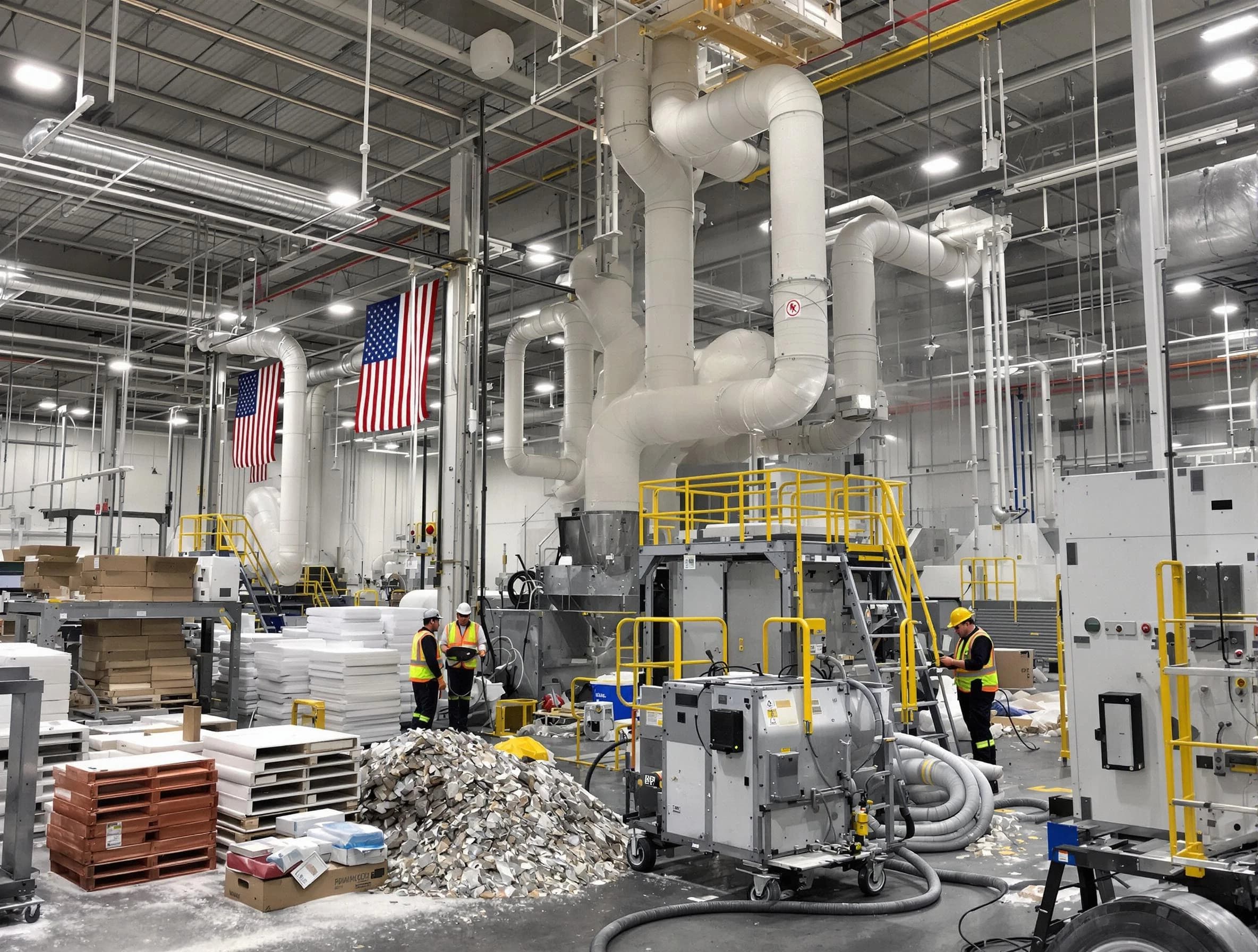 Irvine Air Duct Cleaning team performing large-scale industrial duct cleaning at a commercial facility in Irvine